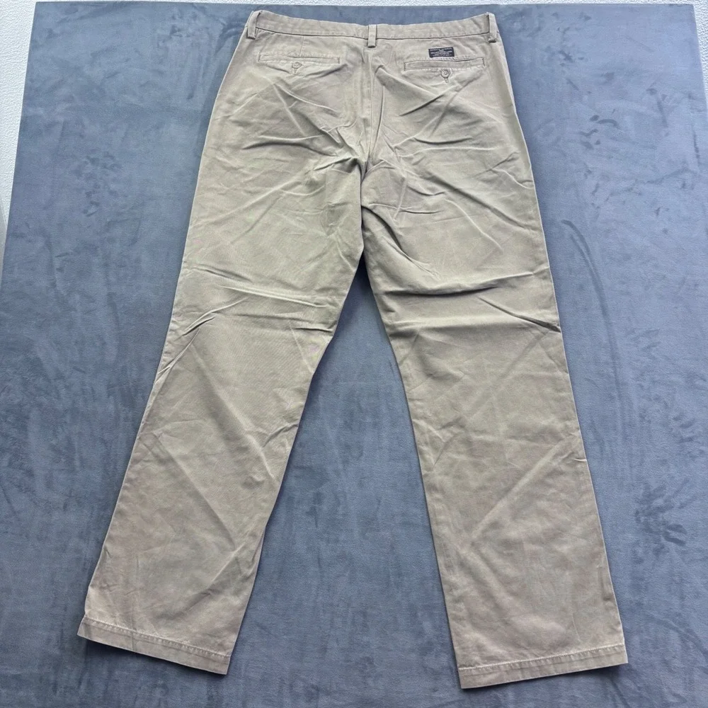 Banana Republic Gavin Chino Khaki Tan Straight Leg Pants Mens 36x34 Cotton Twill